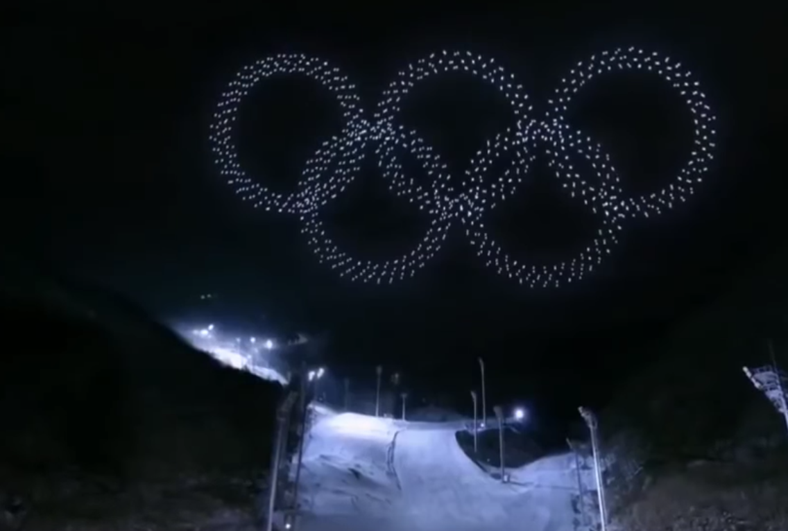 2018年平壌オリンピック開会式に1200台超のドローンが飛んだ映像が圧巻